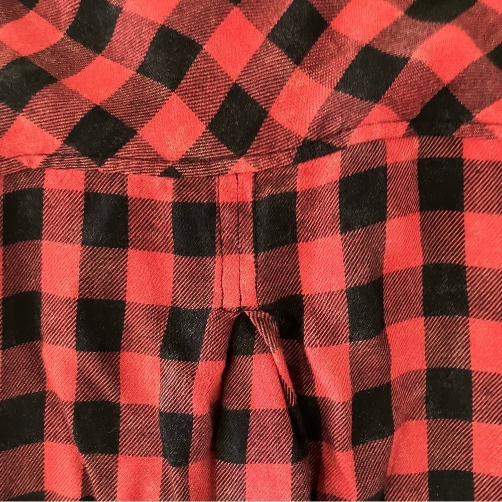 Cloth & Stone Anthropology Red Plaid Flannel Top (M) - Picture 4 of 8